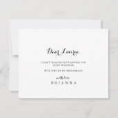Moderne Calligrafie Bridesmaid-voorstel Notitiekaartje (Achterkant)