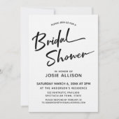 Moderne Calligrafie Bruidsdouche Gestreept Gouden Kaart (Voorkant)