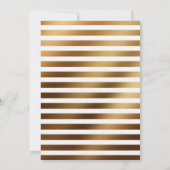 Moderne Calligrafie Bruidsdouche Gestreept Gouden Kaart (Achterkant)
