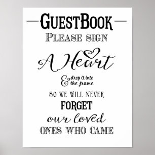 Moderne Calligrafie bruiloft bord Guest book print