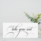 Moderne calligrafie-bruiloft neemt je stoeltopkaar kaart (Staand voorkant)