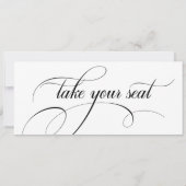 Moderne calligrafie-bruiloft neemt je stoeltopkaar kaart (Achterkant)