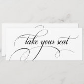 Moderne calligrafie-bruiloft neemt je stoeltopkaar kaart (Voorkant / Achterkant)