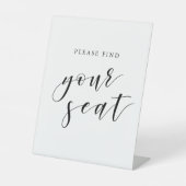 Moderne Calligrafie-bruiloft vind je plaats Reclamebord Met Voetstuk (Voorkant)