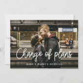 Moderne calligrafie bruiloft wijziging plannen aankondiging (Voorkant)