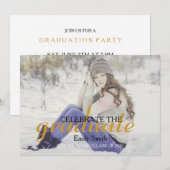 Moderne Calligrafie Celebrate Graduation Party Kaart (Voorkant / Achterkant)