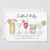 Moderne Calligrafie Cocktails Drink Waterverf Fun Kaart (Voorkant)