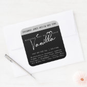 Moderne Calligrafie-etiketten met zwarte en witte Vierkante Sticker (Envelop)