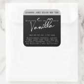 Moderne Calligrafie-etiketten met zwarte en witte Vierkante Sticker (Tas)