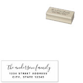 Moderne Calligrafie Familienaam Return Address Rubberstempel (Gestempeld)