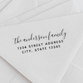 Moderne Calligrafie Familienaam Return Address Rubberstempel