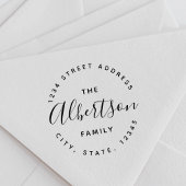 Moderne Calligrafie Familienaam Return Address Rubberstempel