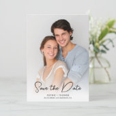 Moderne Calligrafie Foto Save The Date (Staand voorkant)