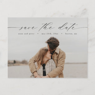 Moderne Calligrafie Foto Save the Date Briefkaart