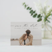 Moderne Calligrafie Foto Save the Date Briefkaart (Staand voorkant)