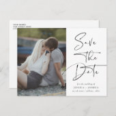 Moderne Calligrafie Foto Save the Date Briefkaart (Voorkant / Achterkant)