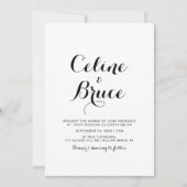 Moderne Calligrafie Front en Rug Wedding Kaart (Voorkant)