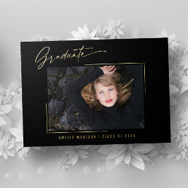 Moderne Calligrafie Gold Ink Script Photo Afstudee Folie Uitnodiging
