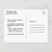 Moderne Calligrafie Hart Nieuw Baby Bedankt Briefkaart (Achterkant)