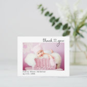 Moderne Calligrafie Hart Nieuw Baby Bedankt Briefkaart (Staand voorkant)