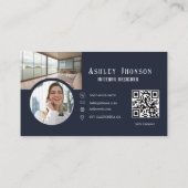 Moderne Calligrafie Huis Decor Interieur Designer Visitekaartje (Achterkant)