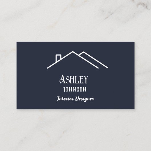 Moderne Calligrafie Huis Decor Interieur Designer Visitekaartje (Voorkant)
