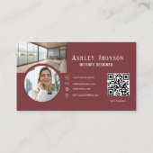 Moderne Calligrafie Huis Decor Interieur Designer Visitekaartje (Achterkant)