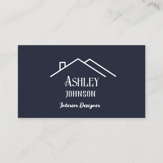 Moderne Calligrafie Huis Decor Interieur Designer Visitekaartje (Voorkant)