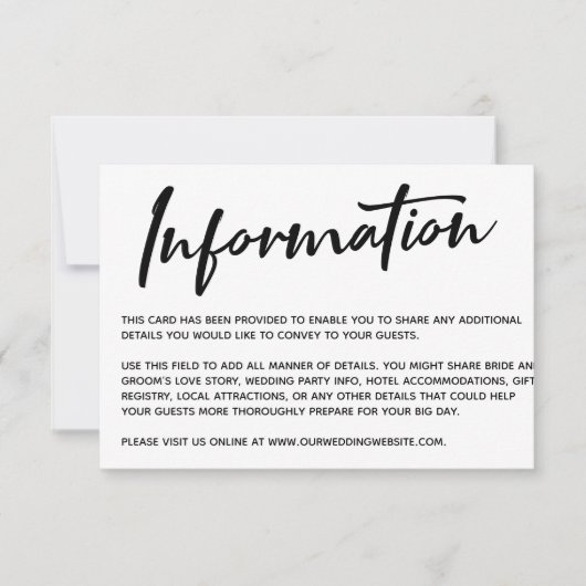 Moderne Calligrafie-informatie Gold Striped Back RSVP Kaartje (Voorkant)