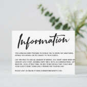 Moderne Calligrafie-informatie Gold Striped Back RSVP Kaartje (Staand voorkant)
