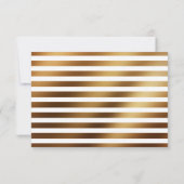 Moderne Calligrafie-informatie Gold Striped Back RSVP Kaartje (Achterkant)