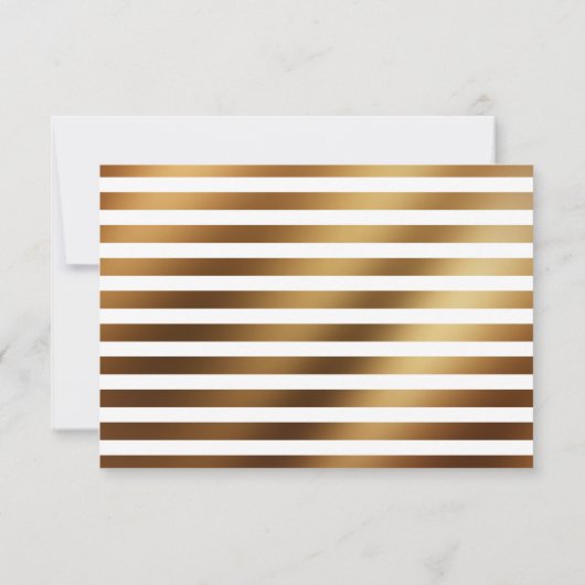 Moderne Calligrafie-informatie Gold Striped Back RSVP Kaartje (Achterkant)
