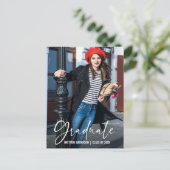 Moderne Calligrafie Ink Pen Script Graduation Part Briefkaart (Staand voorkant)