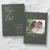 Moderne Calligrafie inkt Script 1 Foto Nieuw Olive Save The Date