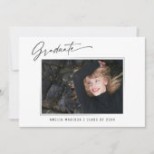 Moderne Calligrafie inkt Script 3 Foto Afstudeerde Aankondiging (Voorkant)