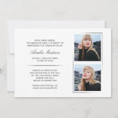 Moderne Calligrafie inkt Script 3 Foto Afstudeerde Aankondiging (Achterkant)