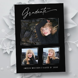 Moderne Calligrafie inkt Script 3 Foto Afstuderen Aankondiging