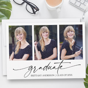 Moderne Calligrafie inkt Script 3 Foto Afstuderen Aankondiging
