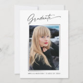 Moderne Calligrafie inkt Script 4 Foto Afstudeerde Aankondiging (Voorkant)