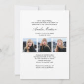 Moderne Calligrafie inkt Script 4 Foto Afstudeerde Aankondiging (Achterkant)