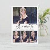 Moderne Calligrafie inkt Script 4 Foto Afstuderen Aankondiging (Staand voorkant)