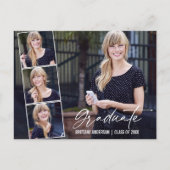 Moderne Calligrafie inkt Script 4 Foto Afstuderen Briefkaart (Voorkant)