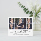 Moderne Calligrafie inkt Script 5 Foto Afstuderen Briefkaart (Staand voorkant)