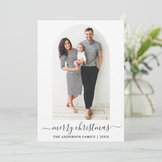 Moderne Calligrafie Kerstmis Feestdagenkaart (Staand voorkant)