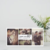 Moderne Calligrafie met Brush Script 4 Meerdere Fo Save The Date (Staand voorkant)