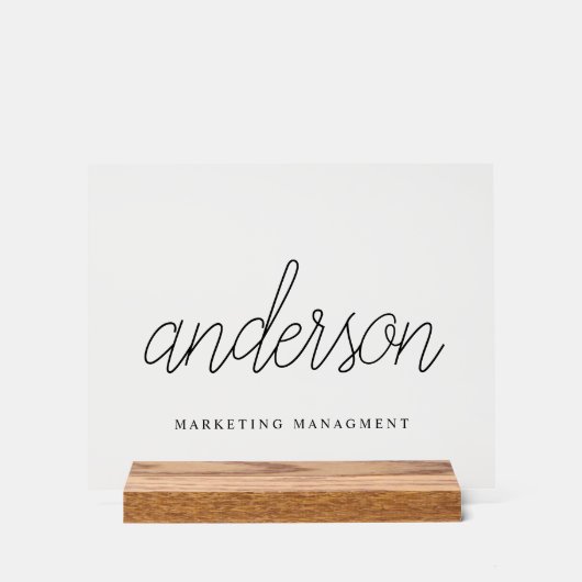 Moderne Calligrafie Naam Acryl Acryl Bord (Voorkant)