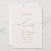 Moderne Calligrafie Neutrale Tabel Twee Tabelnumme (Voorkant)