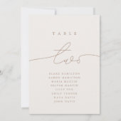 Moderne Calligrafie Neutrale Tabel Twee Tabelnumme (Achterkant)