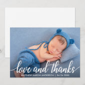 Moderne Calligrafie Nieuwe babyliefdeskaart Aankondiging (Voorkant / Achterkant)