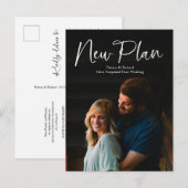 Moderne Calligrafie Nieuwe Plan Weddenschap Uitges Briefkaart (Voorkant / Achterkant)